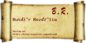 Butár Rozália névjegykártya